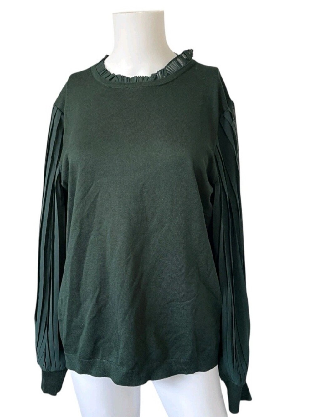 Adrianna Papell Pleated Baloon Sleeve Top Size Xl